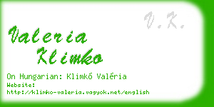 valeria klimko business card